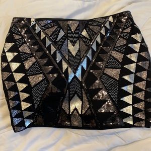 Express sequin mini skirt